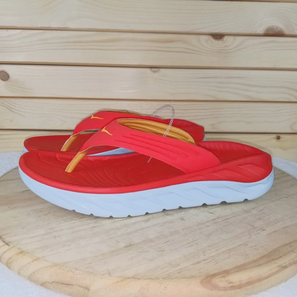 Hoka One One Ora Recovery Flip Flops Men's 14 US Fiesta Amber Yellow NEW